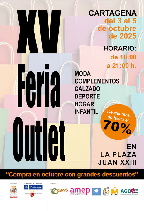 Cartel de la XV Feria Outlet de Cartagena. (Ayuntamiento de Cartagena)