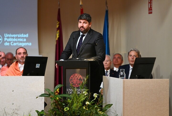 López Miras en la apertura del curso universitario. (CARM)